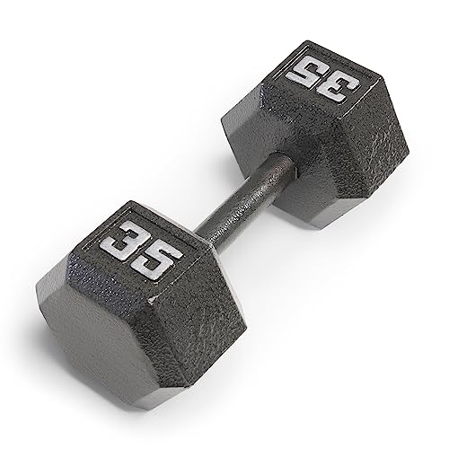 Marcy Cast Iron Hex Dumbbells Collection - Available size from 3-lb to 100-lb, SOLD INDIVIDUALLY - style: 35lbs