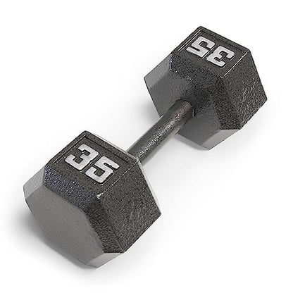 Marcy Cast Iron Hex Dumbbells Collection - Available size from 3-lb to 100-lb, SOLD INDIVIDUALLY - style: 35lbs