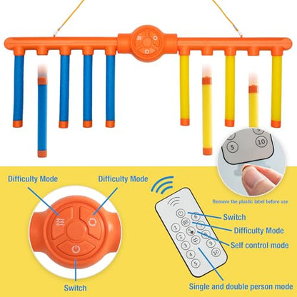 ATG Reflex Drop Sticks Challenge Game - Hand Eye Coordination& Reaction TimeTraining Toys - 3 Adjustable Speed Modes,Remote Control, Solo/Dual Play - Fun Catch Falling Sticks Game for Kids & Adults