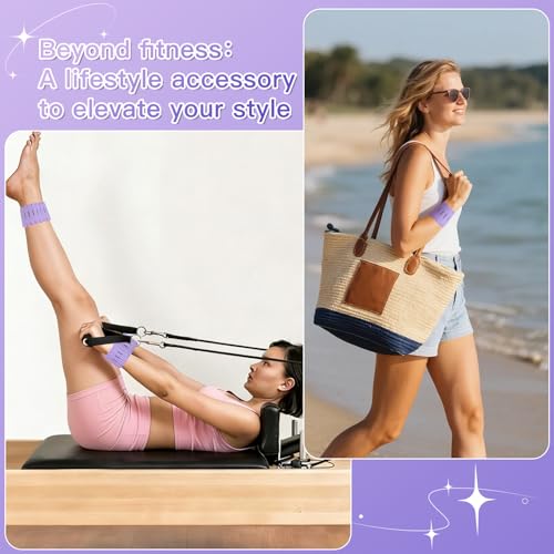 Wrist & Ankle Weights for Women Set of 2 (1LB Each), Adjustable Silicone Strap Design, Wearable Stackable Magnetic Ankle Weighted Bracelets, Perfect for Yoga, Pilates, Walking & Home Weighted Workouts