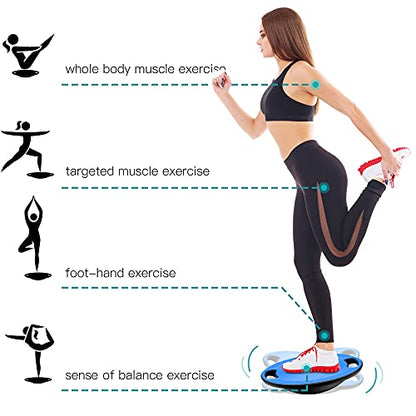 Wobble Balance Board, Exercise Balance Stability Trainer Portable Balance Board with Handle for Workout Core Trainer Physical Therapy & Gym No-Skid Surface