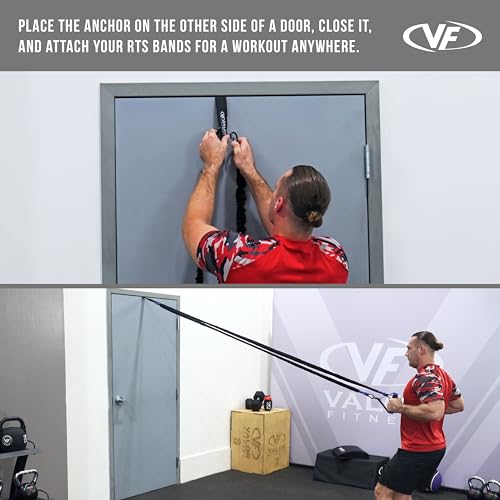 Valor Fitness Resistance Bands - 5lb to 25lbs - Carabiners Attached & 2 Bands per Weight Option with Handles– Sheath Covered - Strength Training New Compact 39" Design - Wall Door Rack Mount Options - color: Black - RTS-SET
