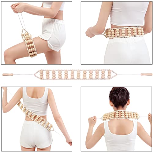5-in-1 Wood Therapy Massage Tools Lymphatic Drainage Massager for Muscle Pain Relief | Maderoterapia Kit Body Sculpting Tools for Anti-Cellulite, Body Shaping - color: 5pcs