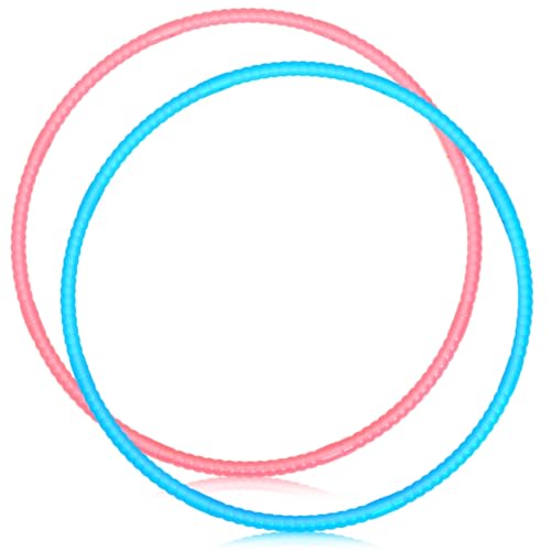 2 Pcs Toy Hoop Exercise Hoop Detachable Adjustable Plastic Hoops Playground Equipment for School Colored Hoops Circles Exercise Ring for Teens Dog Agility Equipment - color: Pink and Blue