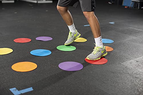 Power Systems Soft Agility Dots, 10 Inch Diameter Each, 12-Pack, Assorted Colors (30760)
