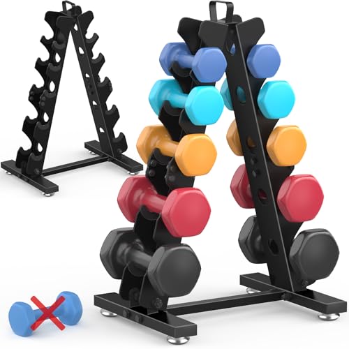 TomCare 6-Tier|5-Tier|4-Tier|2-Tier Dumbbell Rack Stand Only, Weight Rack for Home Gym Storage Stand for Weights Metal Weight Stand Dumbbell Holder (Dumbells not Included)