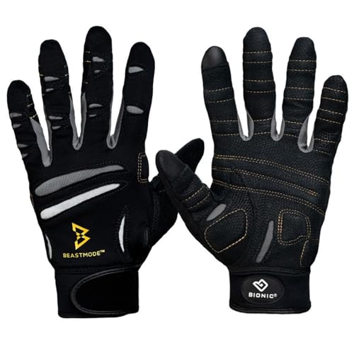 Bionic Men's Beastmode Full Finger Gym Workout Gloves - size: 3X-Large