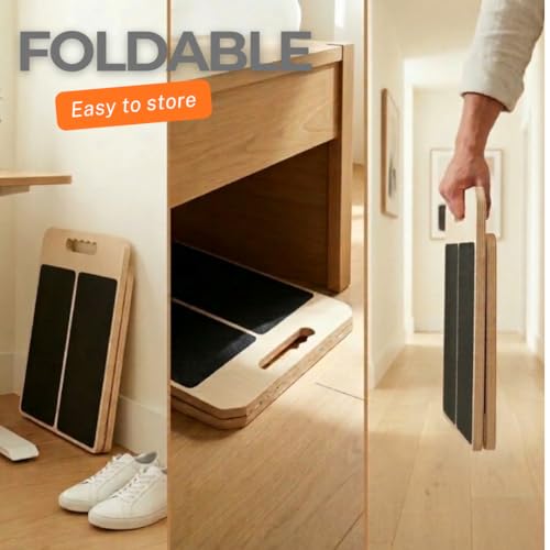 Slant Board for Adults with Adjustable Angle – Balance Boards for Adults for Stretching, Squats & Rehab – Slantboard for Calf, Ankle - Portable Velour Board for Squats, & Lower Body Training