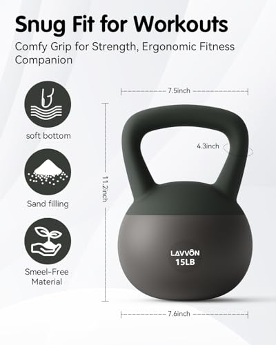Soft Kettlebell - Cushioned Impact-Resistant Base and Anti-Slip - color: Black-Green