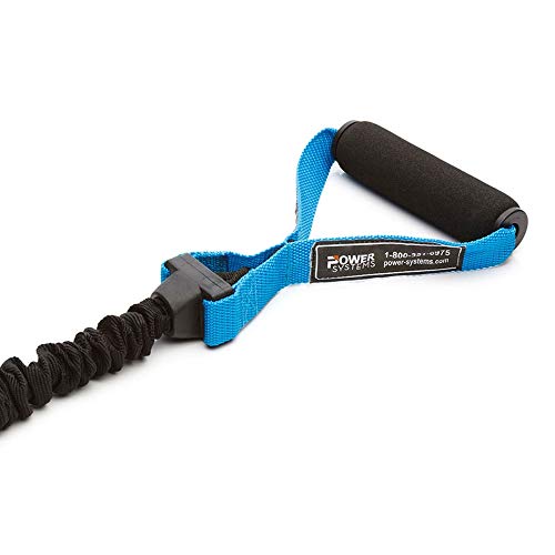 Power Systems Covered Resistance Tube with Handles, 48 Inch, Nylon Sleeve Protected Exercise Band for Strength Training, Physical Therapy, Stretching, 6 Color Coded Resistance Levels