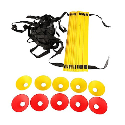 Speed Agility Training Kit with 10 Cones & Bag, Football Soccer Training Equipment for All Athletes - Portable Footwork Ladder Set for Indoor Outdoor Sports Drills