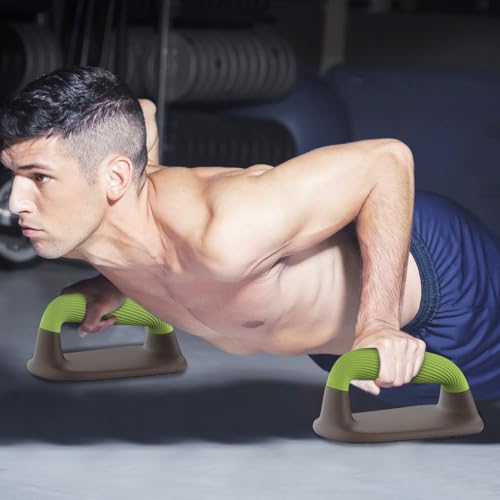 Push Up Bars, Ergonomic Pushup Handles for Home Gym Training - color: A: Olive Green