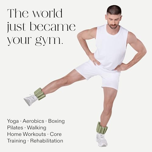 Bala Bangles Wrist & Ankle Weights for Women & Men, Home Gym Equipment - color: Sage, size: 3 LB