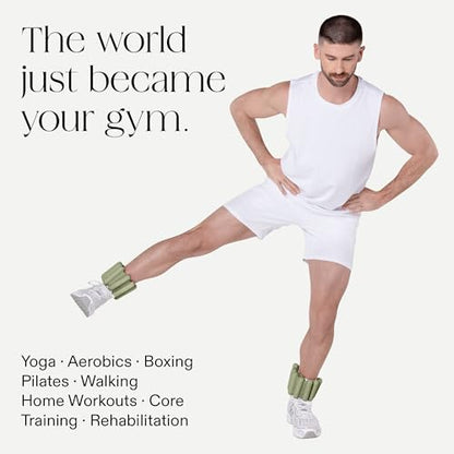 Bala Bangles Wrist & Ankle Weights for Women & Men, Home Gym Equipment - color: Sage, size: 3 LB