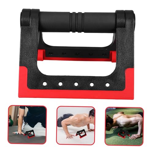 1 Pair Foldable Push-up Bars for Floor Fitness Equipment Portable Strength Training Handles for Home Workout (red)