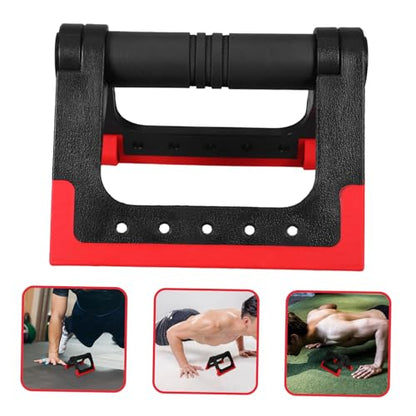 1 Pair Foldable Push-up Bars for Floor Fitness Equipment Portable Strength Training Handles for Home Workout (red)