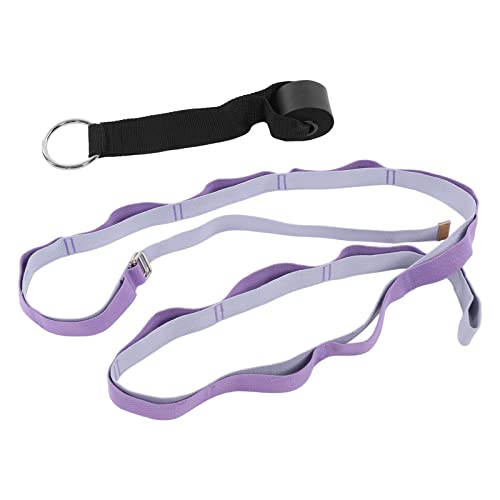 Yoga Stretching Strap, Yoga Strap for Flexibility and Balance, 3.1m Oxford Cloth Leg Stretcher with Foam - Covered Snap Ring, for Gymnastics Dance Fitness and Physical - color: Purple