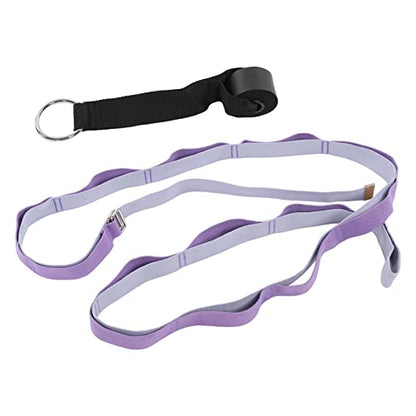 Yoga Stretching Strap, Yoga Strap for Flexibility and Balance, 3.1m Oxford Cloth Leg Stretcher with Foam - Covered Snap Ring, for Gymnastics Dance Fitness and Physical - color: Purple