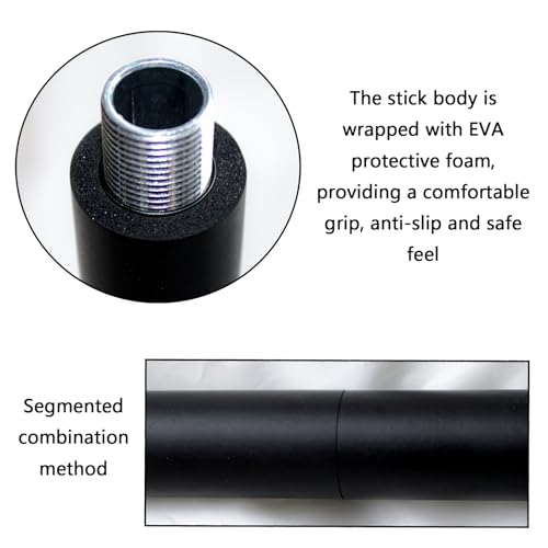 yoga stick is made of sturdy steel that is 5 feet high and an adjustable stretching stick, providing flexibility, agility, and balance. Covered with thick and comfortable foam layer