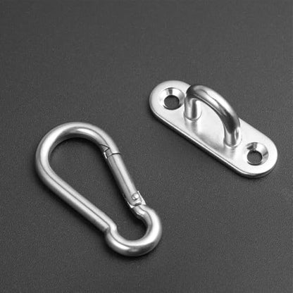 for Duty Hook Anchor Hanger for Yoga Swing Suspension Straps Gymnastic Rings Battle Ropes Indoor Outdoor Installation for Stainless Steel Silver