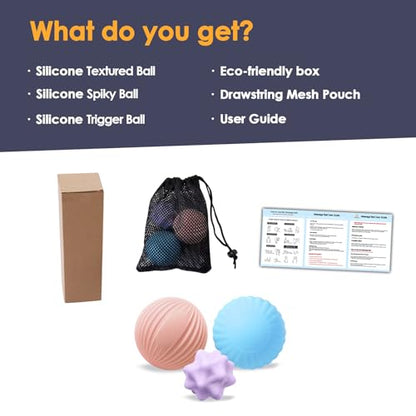 Silicone Massage Ball Set for Yoga and Myofascial Release - style: Silicone Massage Ball Set for yoga