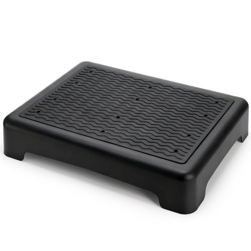 Lawei Mobility One Step Stool for Elderly/Adult, 3.5 Inch Plastic Platform Step Stool with Non-Slip Ribbed, Portable Wide Half Step Stools for Car, Bed, Stairs, Bathroom, Indoor Outdoor, Holds 400Lbs