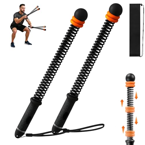 Adjustable Ropeless Battle Rope Trainer, Cordless Spring Fitness Rope for Home & Gym, Heavy Duty Cordless Battle Rope with Storage Bag, Strength & Conditioning (Black) - color: Black