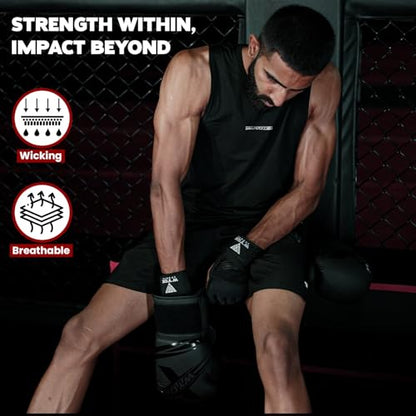 WYOX Gel Boxing Hand Wraps Inner Gloves for Men & Women, 80cm Quick Wrist Straps, Padded Knuckle Protection for Muay Thai Kickboxing, Hand Wraps for Boxing & Martial Arts