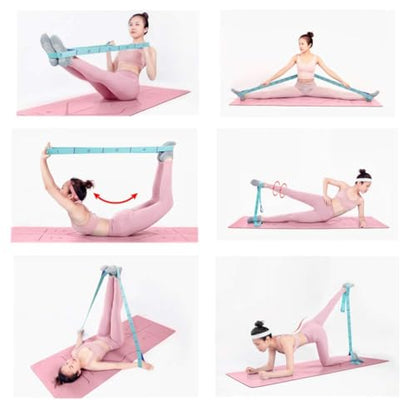 Professional 11-Loop Stretching Strap (135cm/4cm) & Leg Stretcher Band - Perfect Length Stretch Strap with Loops for Yoga, Physical Therapy, Pilates & Home Flexibility Training - Durable Non-Elastic Exercise Band