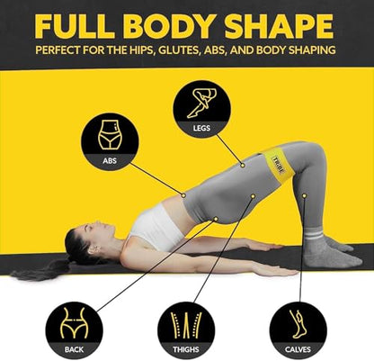 Tribe Lifting Fabric Resistance Bands for Working Out - 5 Exercise Bands Set for Legs and Glutes - Booty Bands for Women and Men - Thick Cloth Workout Bands for Physical Therapy, Hip Training
