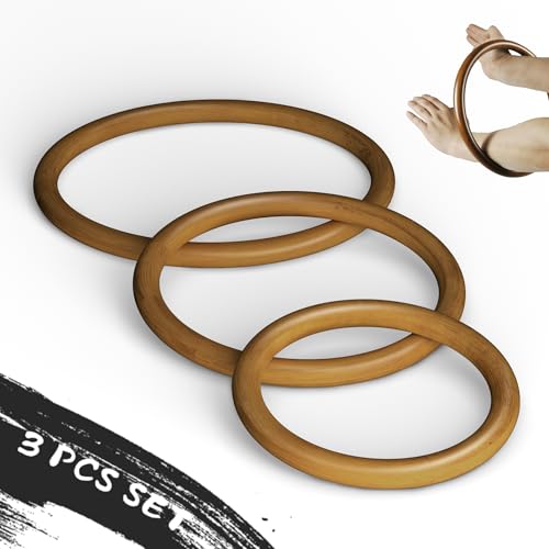 MR Wing Chun Ring Set, Wing Chun Rattan Ring, Natural Wood Rings, Wing Tsun Kung Fu Wrist Hand Strength Training Equipment, Yewen Sau Sticky IP Man Siu Lum Kung Fu Ring Set, 7”, 9”, 11”