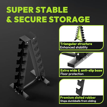 HANDBODE A-Frame Dumbbell Rack Heavy Duty Weight Stand for Dumbbells, Space-Saving Metal Storage Organizer, Sturdy Dumbbell Holder for Home Gym - style: 1 X 6-Tier A-Frame
