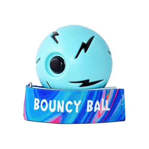 Bounce Back Ball with Wrist Strap for Kids, High Bouncing Return Ball with Elastic String, Reaction Training Toy for Outdoor Play, Sensory Ball (Yellow, Pink, Blue) - color: Blue