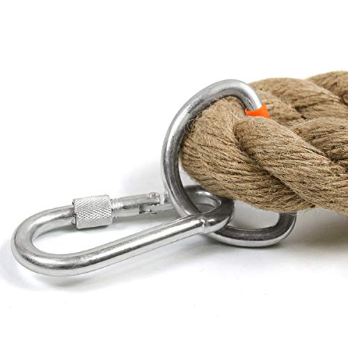 Outdoor Climbing Rope for Fitness and Strength Training, Workout Gym Climbing Rope, 1.5'' in Diameter, Length Available: 8,10, 15, 20, 25, 30,40, 50 Feet… - size: 15 ft, style: With Hook