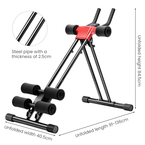 Ab Workout Equipment | Full Body Ab Trainer Machine | 5 Adjustable Heights | Fitness Equipment for Home Gym | Workout Machines for Abdominal Exercise and Strength Training | Women Men