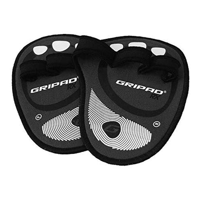 Gripad RX Lifting Grips | The Most Durable Grip Pads Yet | The Alternative to Weight Lifting Gloves, Gym Workouts, WOD, Weightlifting | Neoprene Hand Grips | Flexible Rubber Palm - color: Black / White