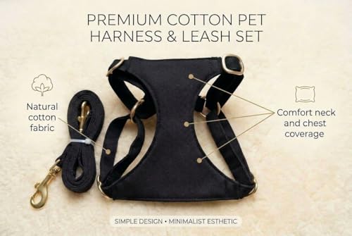 AetruffyPet 100% Cotton Dog Harness and Leash Set – Soft Breathable Vest for Small Dogs, Adjustable No-Choke Design, Lightweight Walking Set (XS/S/M) (Pink, XS) - color: Pink, size: XS