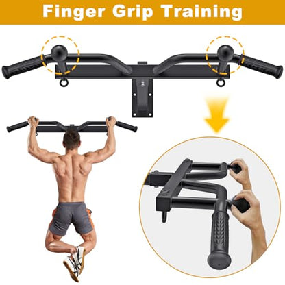 Kipika 48" Ceiling Mounted Pull Up Bar, Heavy Duty Multi-Grip Chin Up Bar,Mounted Pullup Bar, Adjustable Height, Pull Up Bands for Chin Ups & Body Stretching, Ideal for Home Gym and Strength Training - color: A: Pull-up Bar