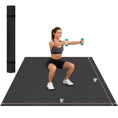 Stepwaver Extra Large Exercise Mat, 6'x4'/ 7'x5'/ 8'x5'/ 9'x5'/10'x5' (6mm) - size: 9'×5'×0.25"