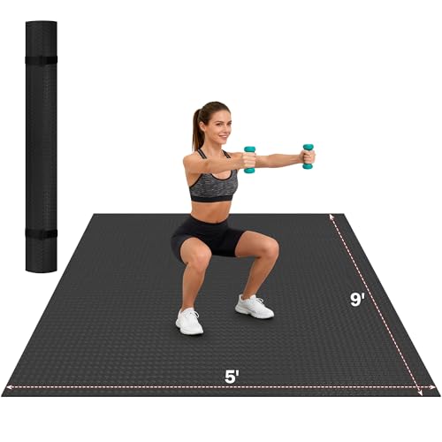 Stepwaver Extra Large Exercise Mat, 6'x4'/ 7'x5'/ 8'x5'/ 9'x5'/10'x5' (6mm) - size: 9'×5'×0.25"
