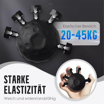 Glitzgrip Arm Builder 2025 New Hand Forearm Ball Strengthener and Finger Grip Exerciser Balls Wrist Strengthening Guitar Finger Gripper Strength Trainer Hand Squeezer Stretcher Extender Workout - color: Black-2PC