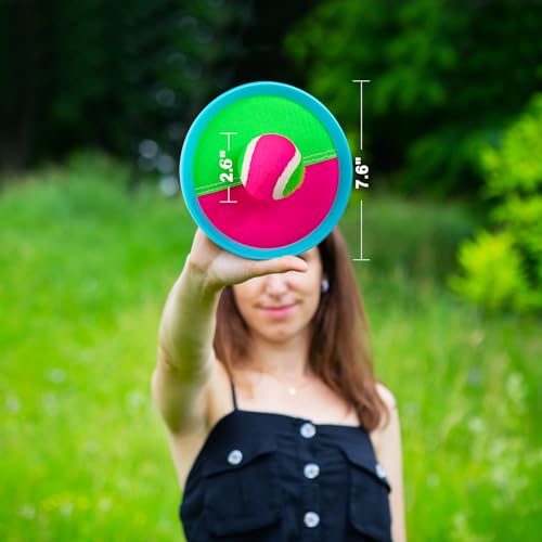 Toss and Catch Ball Game Outdoor Toys for Kids Yard Games Beach Toys Outside Games for 3 4 5 6 7 8 9 10 Year Old Boys Girls (Upgraded) - style: 4 Paddles 4 Balls