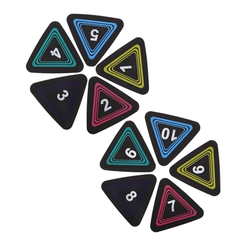 10pcs Numbered Spot Markers Flat Triangle Training Discs Non-Slip Sports Field Dots for Soccer Basketball Agility Drills Indoor Outdoor Court Marking