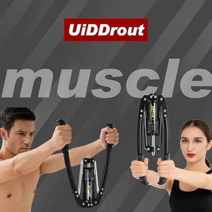 Hydraulic Arm Trainer, 1/3-in-1 Adjustable 22-440lbs Chest Expander with Ab Roller Wheel, Home Gym Full Body Fitness Equipment for Arm Chest Shoulder Abdominal Muscle Training for Men Women