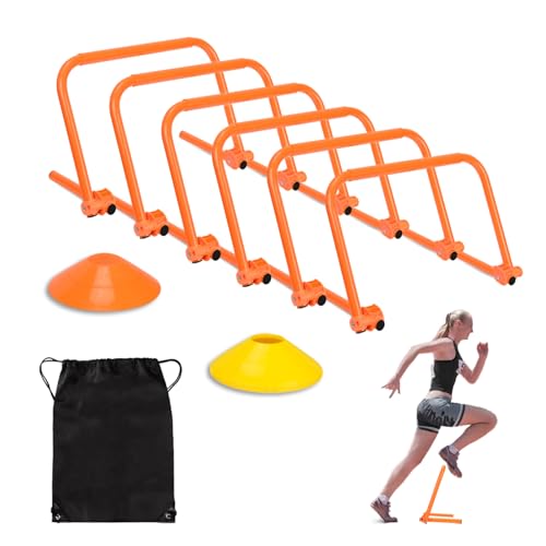 Hikeen Agility Speed Training Hurdles, Adjustable Agility Training Hurdles for Football, Basketball, Soccer Hurdles Training Equipment Set