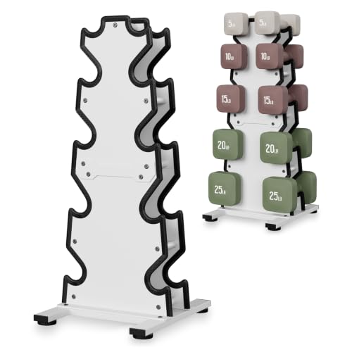 Dumbbell Rack Stand Only, 7-Tier | 5-Tier | 3-Tier Weight Rack for Dumbbell - color: White, size: 5 Tier
