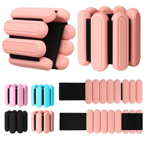 Adjustable Wrist & Ankle Weights Set of 2(1Lbs Each), Premium Silicone Wearable Weight Bracelets, Fits for Yoga, Pilates, Home Gym Workout, Dance, Pool Exercises, Jogging, Cardio, Strength Training - color: Orange