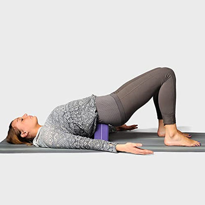Hugger Mugger 4 in. Foam Yoga Block - Strong and Stable, Beveled Edges for Comfort, Most Favored Block Size, Helps with Alignment and Support in Many Poses