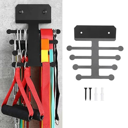 Wall Mounted Home Gym Equipment Storage Rack, Resistance Rack Band Hanger Equipment Organizer Pull up Bands Jump Ropes, Storage for Home Gym 7.99 X 4.96in