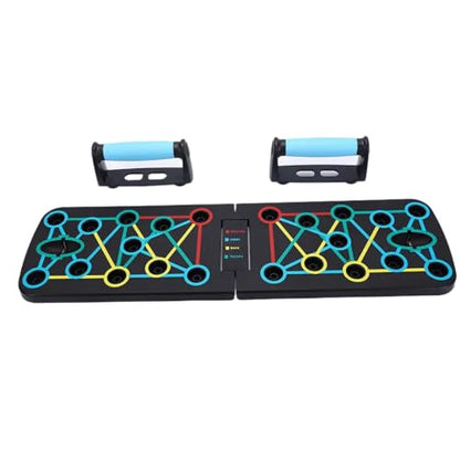 Push Up Board- 11 piece set foldable Push Up Rack Board Train Gym Fitness System Workout Exercise Stands for Body Training ，Push Up Stands